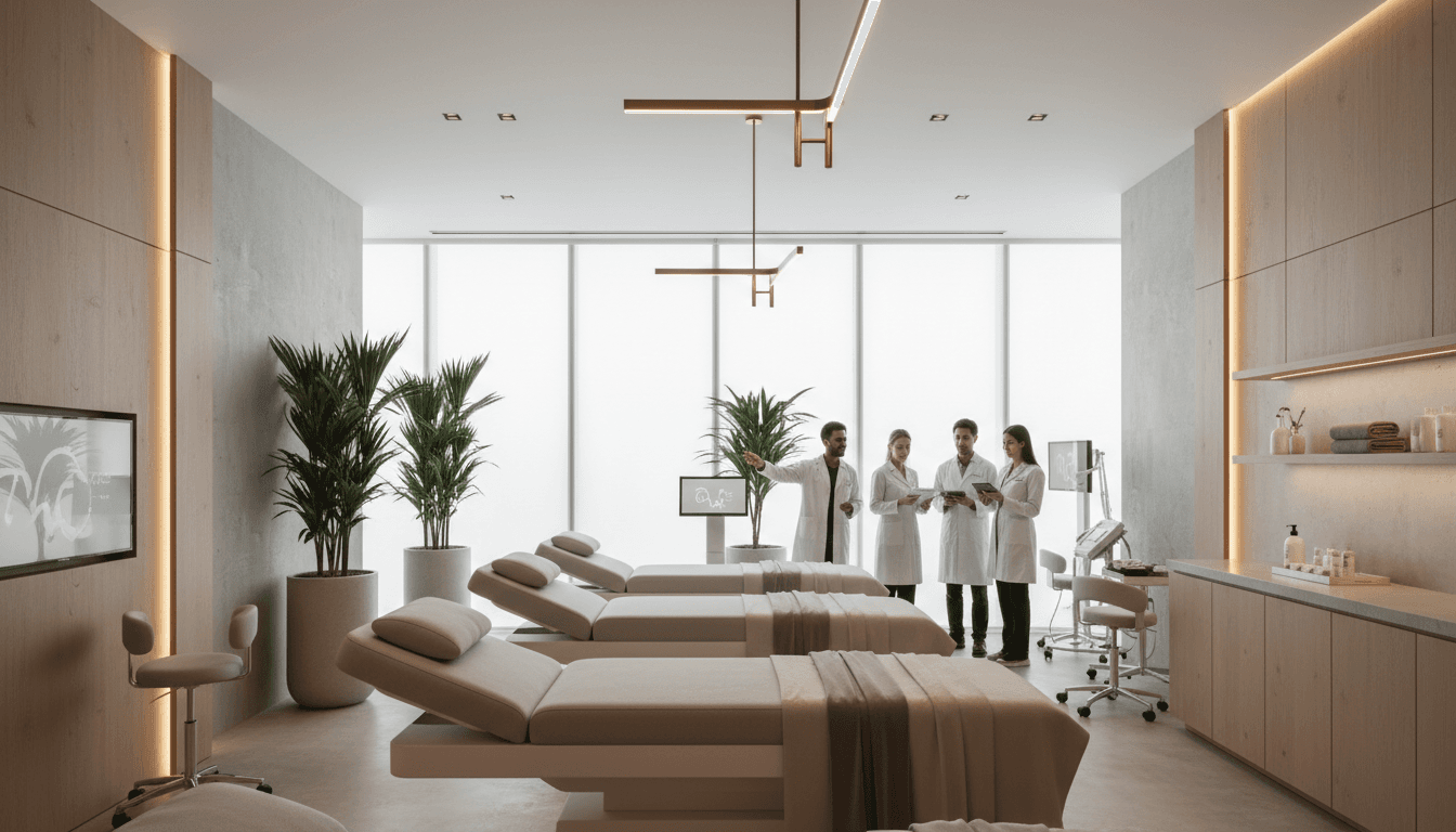 A modern medical-social facility interior in Switzerland